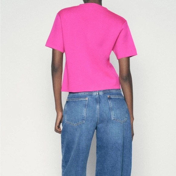 Zara Pink Button Down Shirt Classic Style - Picture 2 of 4